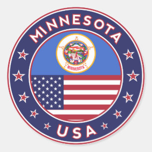 Sticker Rond Minnesota autocollant, étui téléphonique, sac, hor