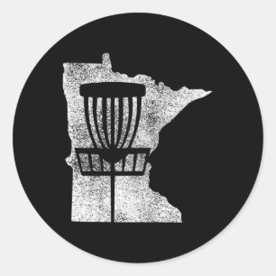 Sticker Rond Minnesota Disc Golf State Avec Panier Perdu