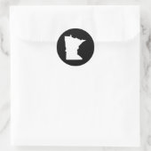 Sticker Rond Minnesota en blanc et noir (Sac)
