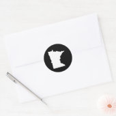Sticker Rond Minnesota en blanc et noir (Enveloppe)