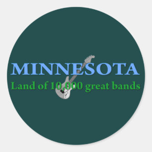 Sticker Rond Minnesota - Land of 10,000 Bands