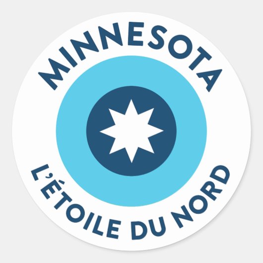 Sticker Rond Minnesota - L'Étoile Du Nord (Devant)