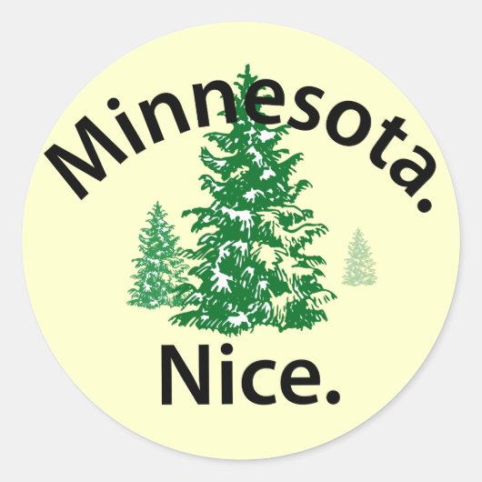 Sticker Rond Minnesota Nice. Point ! (texte noir) (Devant)