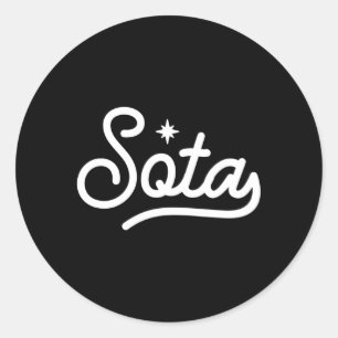 Sticker Rond Minnesota Sota Script North Star State