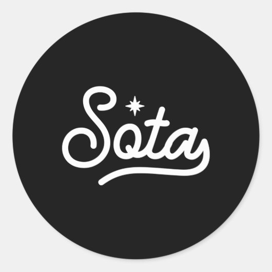 Sticker Rond Minnesota Sota Script North Star State (Devant)