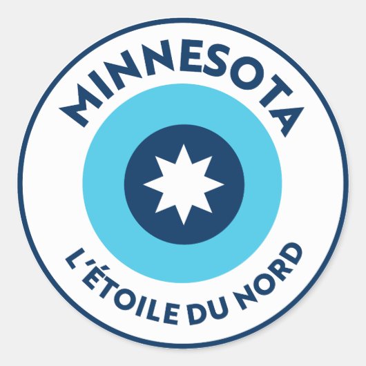 Sticker Rond Minnesota State Round : L'etoile Du Nord Patch (Devant)