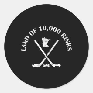 Sticker Rond Minnesota Terre De 10000 Rinks État De Hockey Sur 