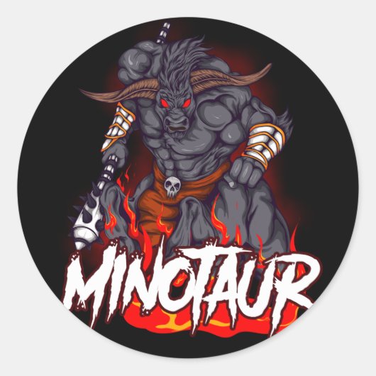 Sticker Rond minotaur (Devant)