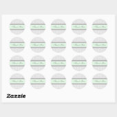 Sticker Rond Mint Damask Merci Enveloppe Mariage sceaux (Feuille)