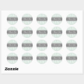 Sticker Rond Mint Damask Merci Enveloppe Mariage sceaux (Feuille)