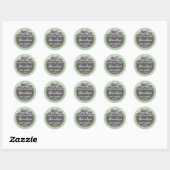 Sticker Rond Mint Gold Merci Pour Les Mots-Clés Favoris Baby sh (Feuille)