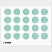 Sticker Rond Mint Green XOXO Personnalisé Saint Valentin (Feuille)