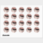 Sticker Rond Mint Lashes Extension Maquillage Artiste Rose Bour (Feuille)