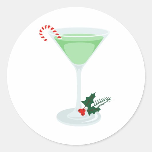 Sticker Rond Mint Martini (Devant)