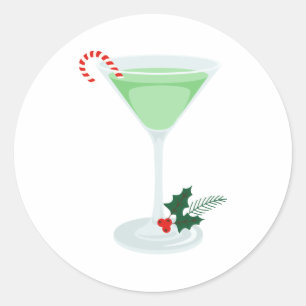 Sticker Rond Mint Martini
