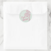 Sticker Rond Mint Palm Spring Pastel Beach Party Enveloppe Favo (Sac)