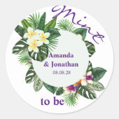 Sticker Rond Mint to Be Greenery Floral Mariage Enveloppe Sceau (Devant)