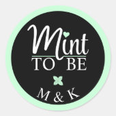 Sticker Rond Mint to Be Monogram Wedding Bridal Shower (Devant)
