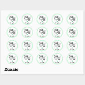 Sticker Rond Mint to Be Monogram Wedding Bridal Shower (Feuille)