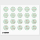 Sticker Rond Mint To Be Rose Gold Elegant Mariage Calligraphie (Feuille)