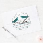 Sticker Rond Mint Turquoise Romantique Rustique Mariage Insépar (Enveloppe)
