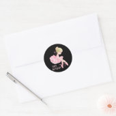 Sticker Rond Minuscule Danseur Ballerina Fille Ballet Danse Enf (Enveloppe)