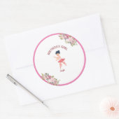Sticker Rond Minuscule danseur | Rose rouge rose (Enveloppe)