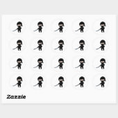 Sticker Rond Minuscule Ninja en colère (Feuille)