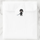 Sticker Rond Minuscule Ninja en colère (Sac)