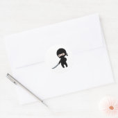 Sticker Rond Minuscule Ninja en colère (Enveloppe)
