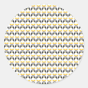 Sticker Rond Minuscules pingouins