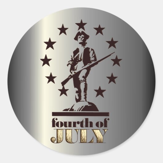 Sticker Rond Minuteman 4 juillet 1776 (Devant)