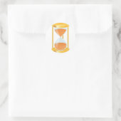 Sticker Rond Minuteur Sablier Doré avec Coulée de Sable (Sac)