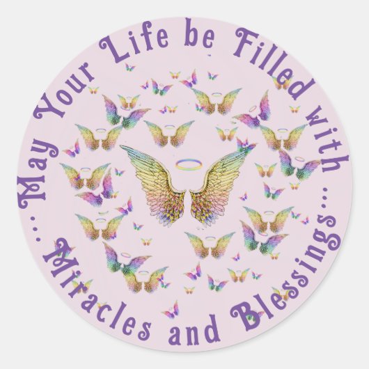 Sticker Rond Miracles et bénédictions Angel WIngs (Devant)