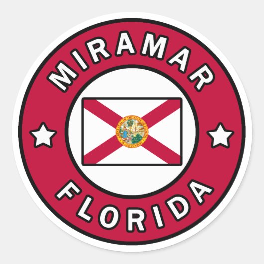 Sticker Rond Miramar Floride (Devant)