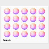 Sticker Rond Miroir boule disco Orange Bleu Magenta (Feuille)