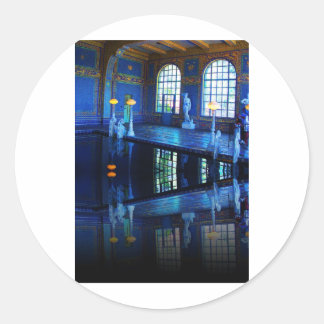 Sticker Rond Mirror Image Hearst Castle Piscine intérieure