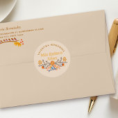 Sticker Rond Mis Quince Anos Floral western mexicain