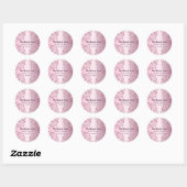 Sticker Rond Mis Quince Anos Parties scintillant rose pâle (Feuille)