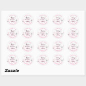 Sticker Rond Mis Quince Anos Pink et Silver Snowflake (Feuille)