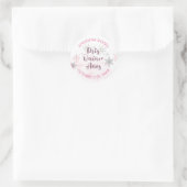 Sticker Rond Mis Quince Anos Pink et Silver Snowflake (Sac)