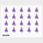 STICKER ROND MIS QUINCE ANOS - PURPLE (Feuille)