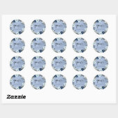Sticker Rond Mis Quince, espagnol, couronne de fleurs bleues (Feuille)