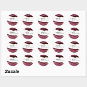 Sticker Rond Mis Quince, Espagnol, Rouge Bourgogne, Agate Berry (Feuille)