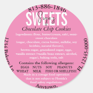 Sticker Rond Mise à jour Florida State Cottage Law Ingredient É