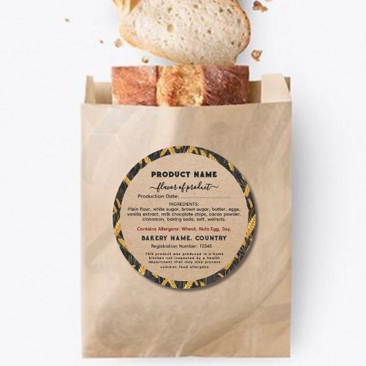 Sticker Rond Mise à jour Round Illinois chalet nourriture étiqu