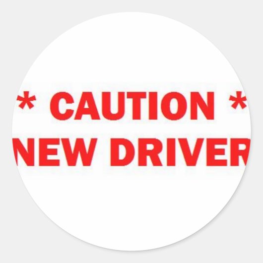 Sticker Rond Mise en garde des nouveaux pilotes (Devant)