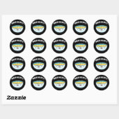 Sticker Rond Miso Happy Funny Soup Pun Dark BG (Feuille)