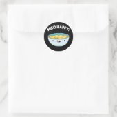 Sticker Rond Miso Happy Funny Soup Pun Dark BG (Sac)