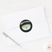 Sticker Rond Miso Happy Funny Soup Pun Dark BG (Enveloppe)
